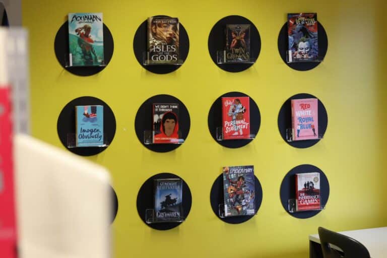 INSTANT APPEAL - Hero Display discs - showcase a a series of books, celebrate a theme - ideal for any wall, column in your Library.